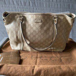 Gucci full leather tote - beige